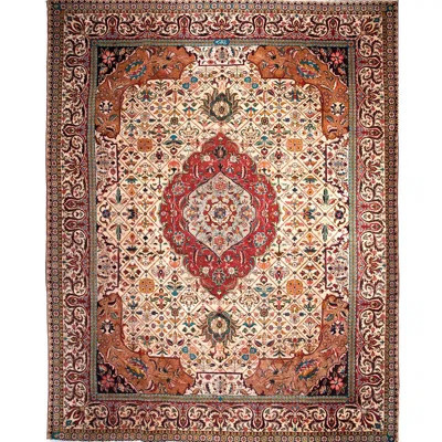 Belissa One-of-a-Kind 10'4" x 13' 1970s Area Rug in Red/Beige | Wayfair North America