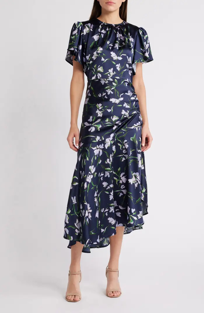 Flutter Sleeve Asymmetric Hem Dress | Nordstrom