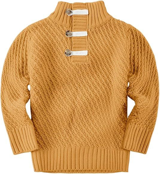 Makkrom Toddler Boys Sweater Knit Cable Turtleneck Winter Sweaters Outfit for Baby Boy Girls | Amazon (US)