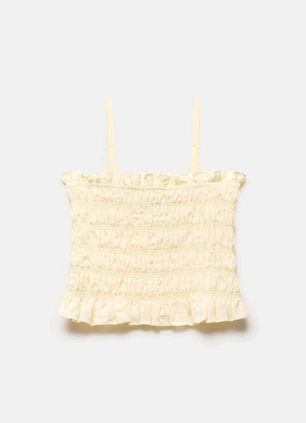 Yellow Linen Shirred Bandeau Top | Mint Velvet