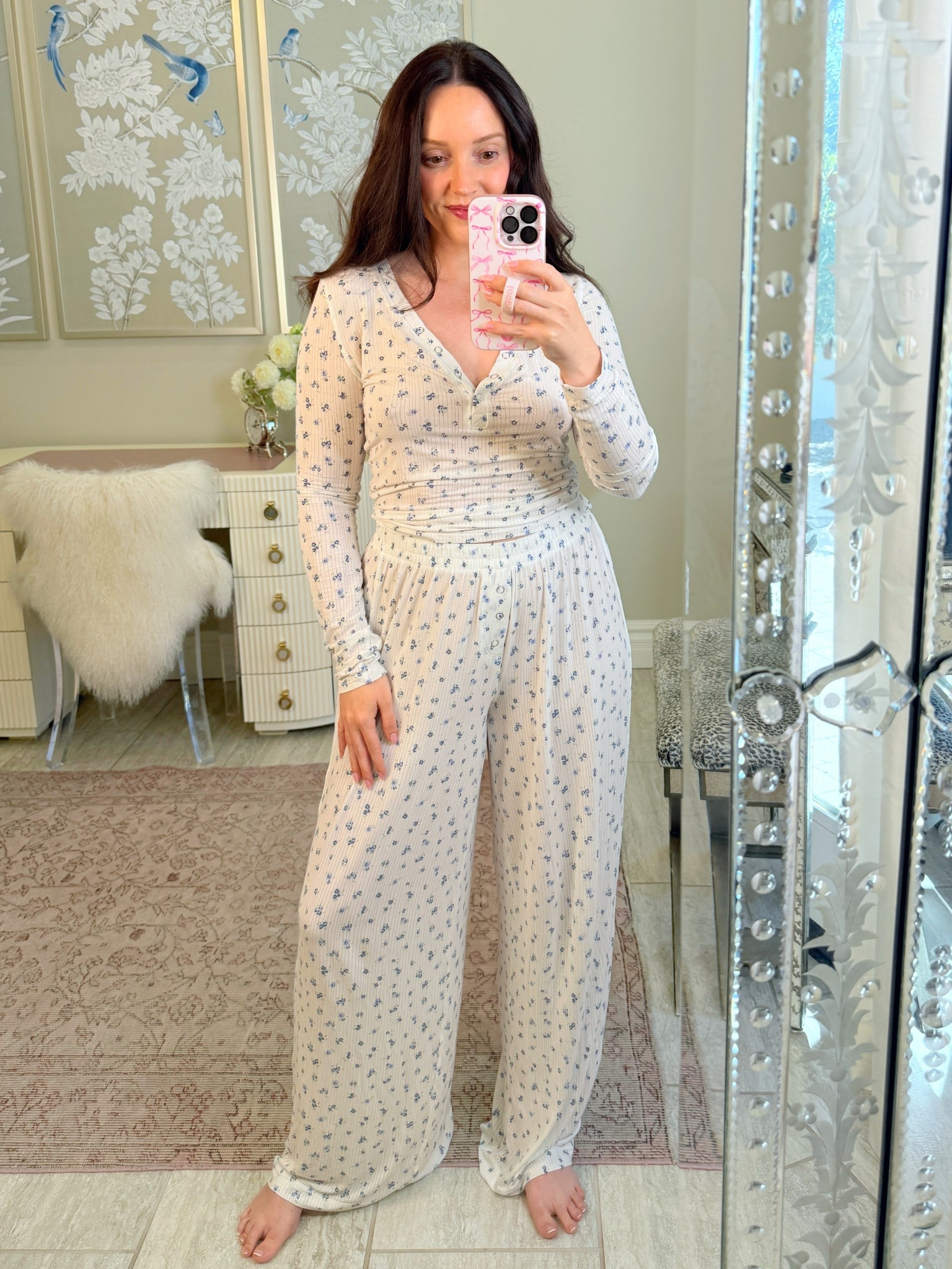 The best postpartum pj set! Feels like silk, super stretchy, breathable, so soft, def get!!!! 

#LTKBump #LTKSaleAlert #LTKStyleTip