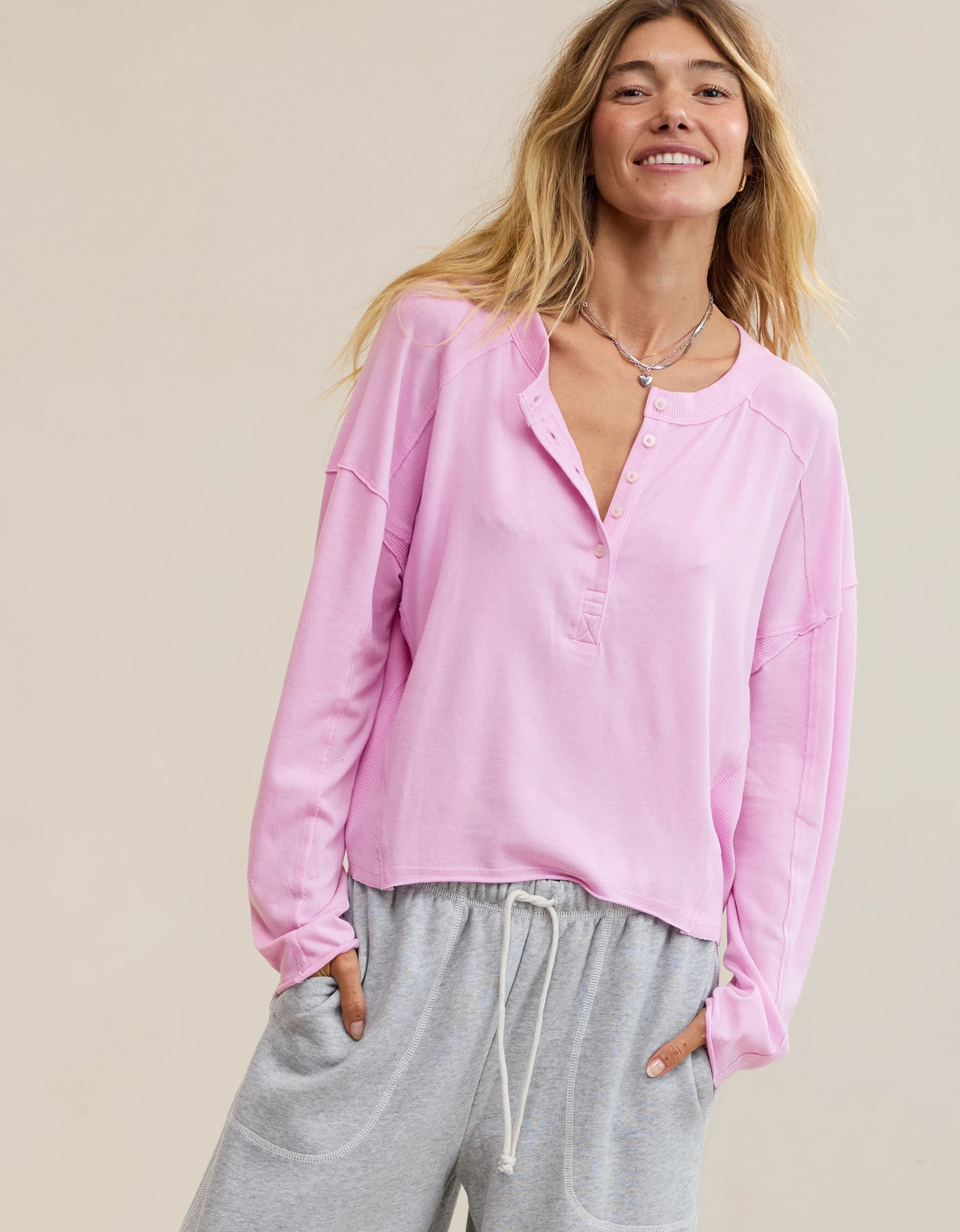 Aerie Happy Snit Henley T-Shirt | Aerie