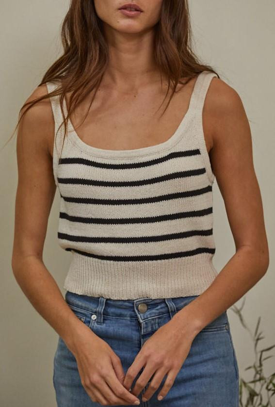 Stripe Crop Sweater Tank Top | South Moon Under