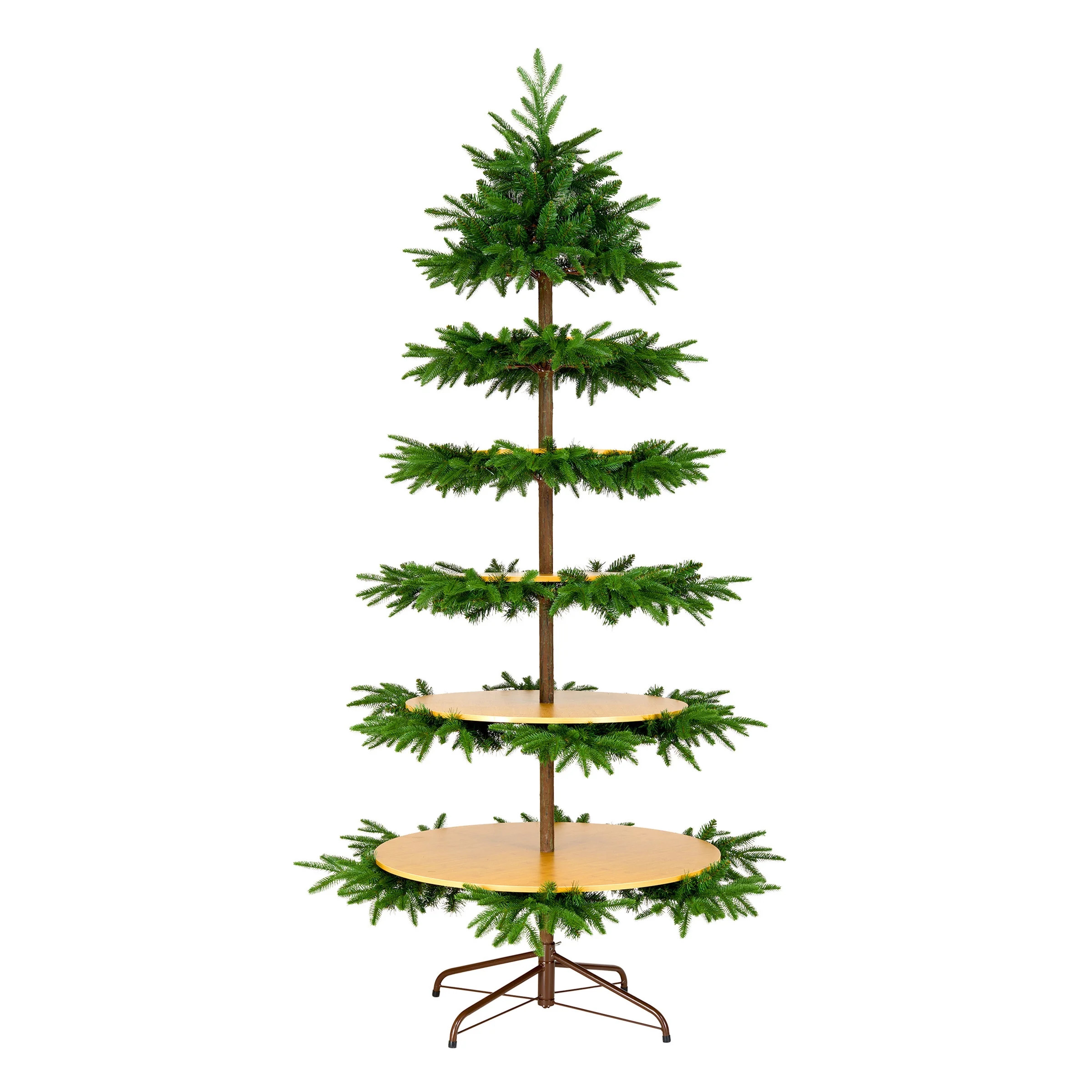 National Tree Company Feel Real® Artificial Christmas Tree, Green, Platform Slim, 5 Piece Bamboo... | Walmart (US)