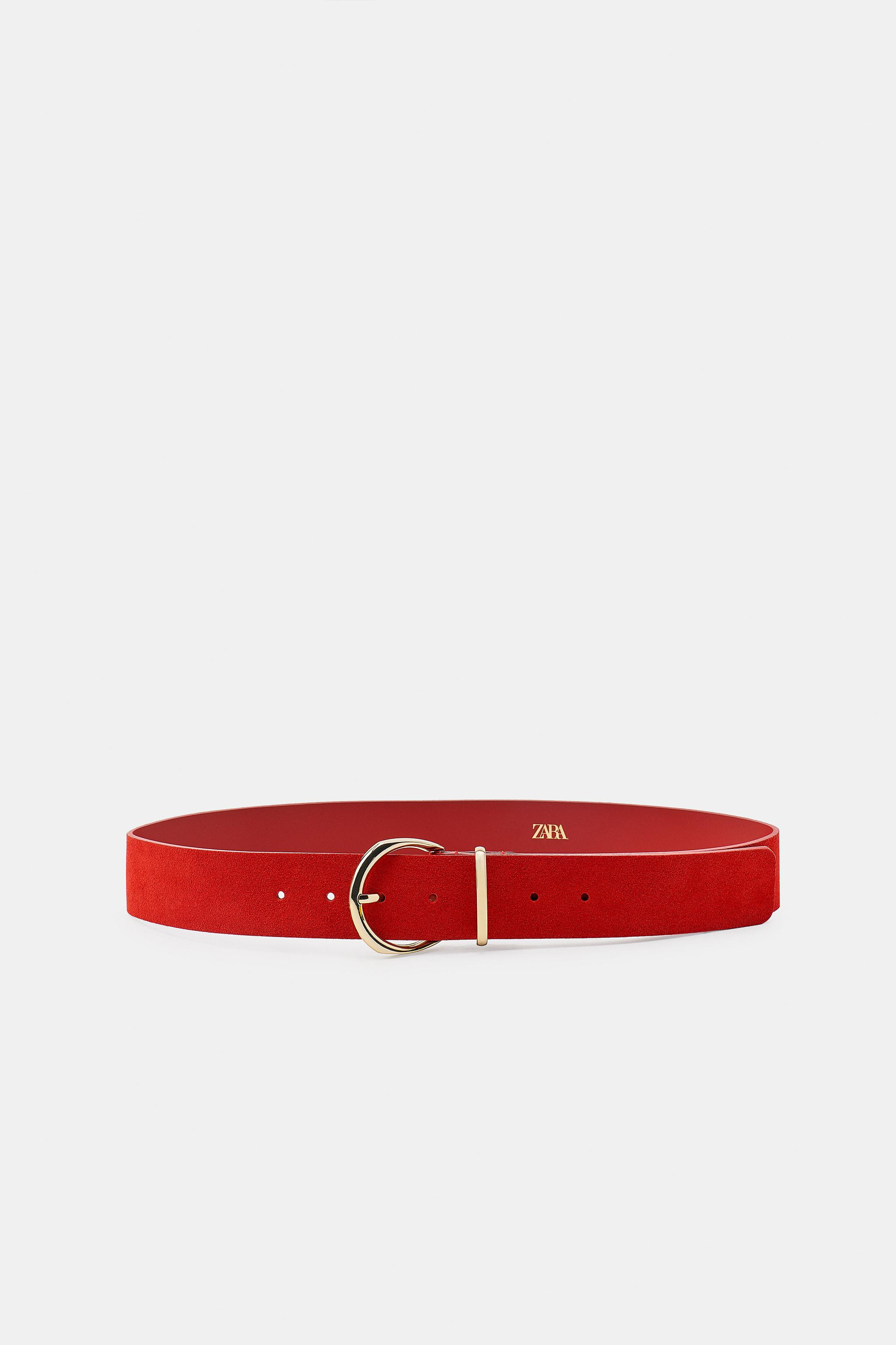 G\u00dcRTEL AUS 100% VELOURSLEDER MIT RUNDER SCHNALLE | Zara DE