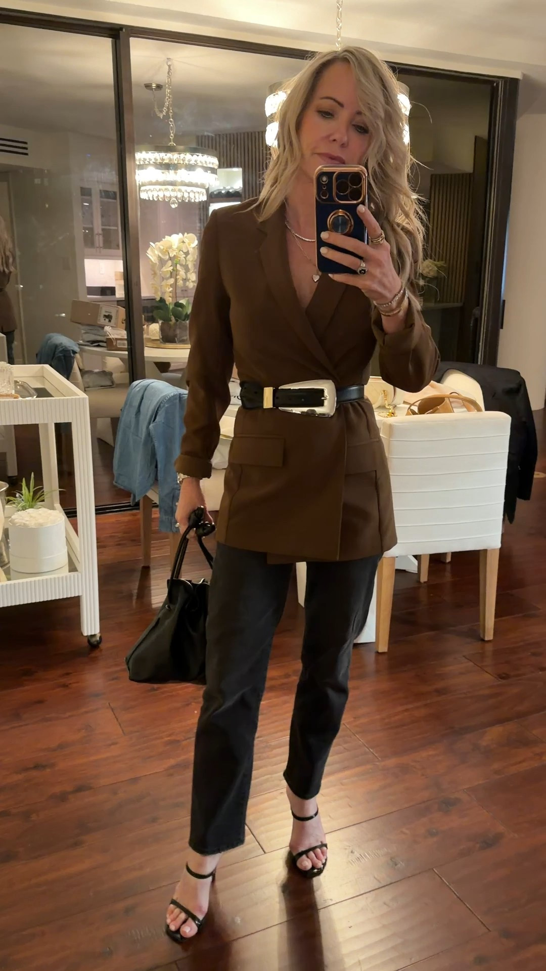 Ootn for date night!  Love a statement belt with an oversized blazer! 

#LTKootd #LTKOver40 #LTKSeasonal