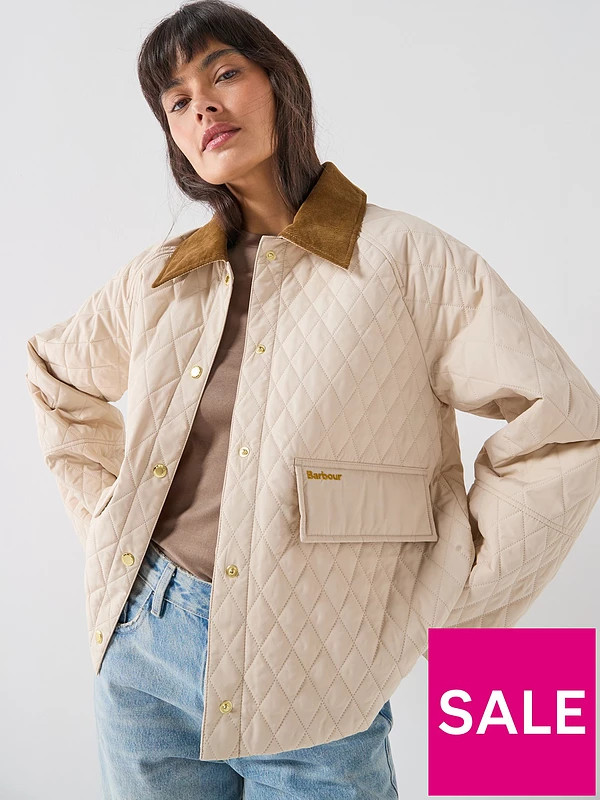 Barbour Kirkby Quilted Jacket - Cream | Very (UK)