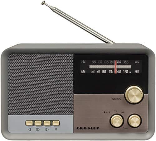 Crosley CR3036D-CL Tribute Vintage AM/FM Bluetooth Radio, Charcoal | Amazon (US)