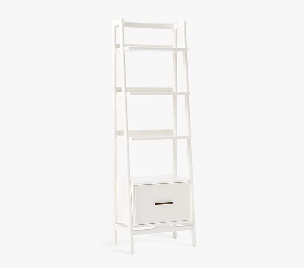 west elm x pbk Mid-Century Narrow Tower Bookcase, White | Pottery Barn Kids