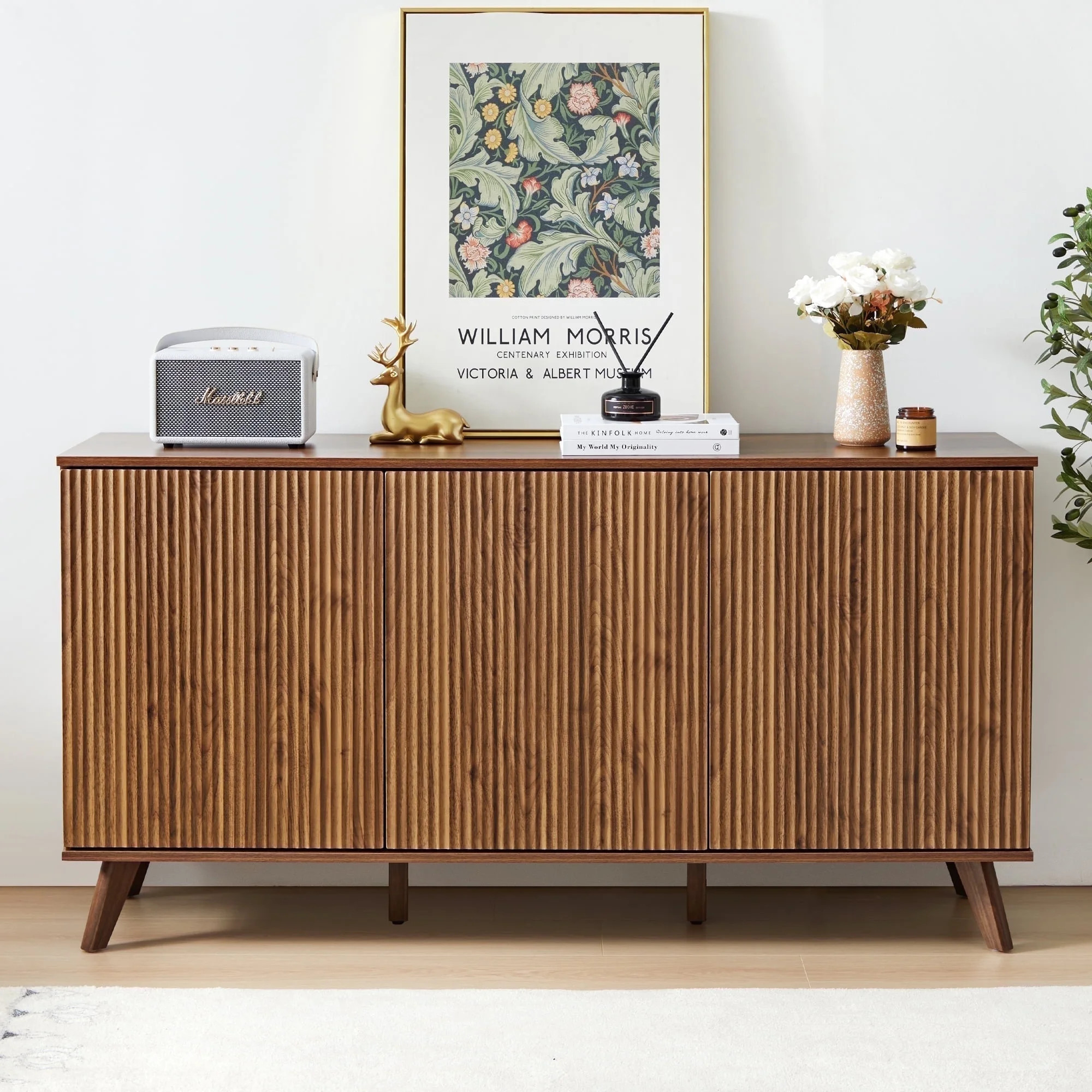 Wirrytor Sideboard Storage Cabinet with Doors and Shelves, Buffet Cabinet with Storage, Credenza ... | Walmart (US)