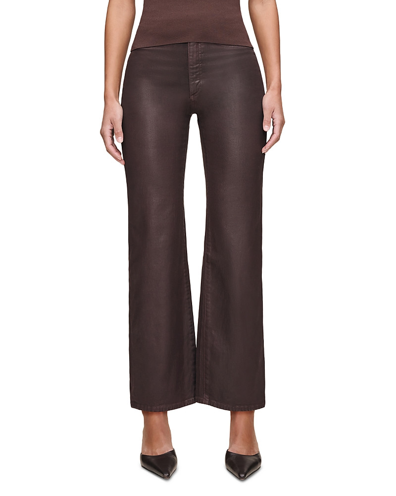 DL1961 Karmine Refined Wide Leg SculptSystem High Rise Coated Jeans in Fig Coated | Bloomingdale's (US)