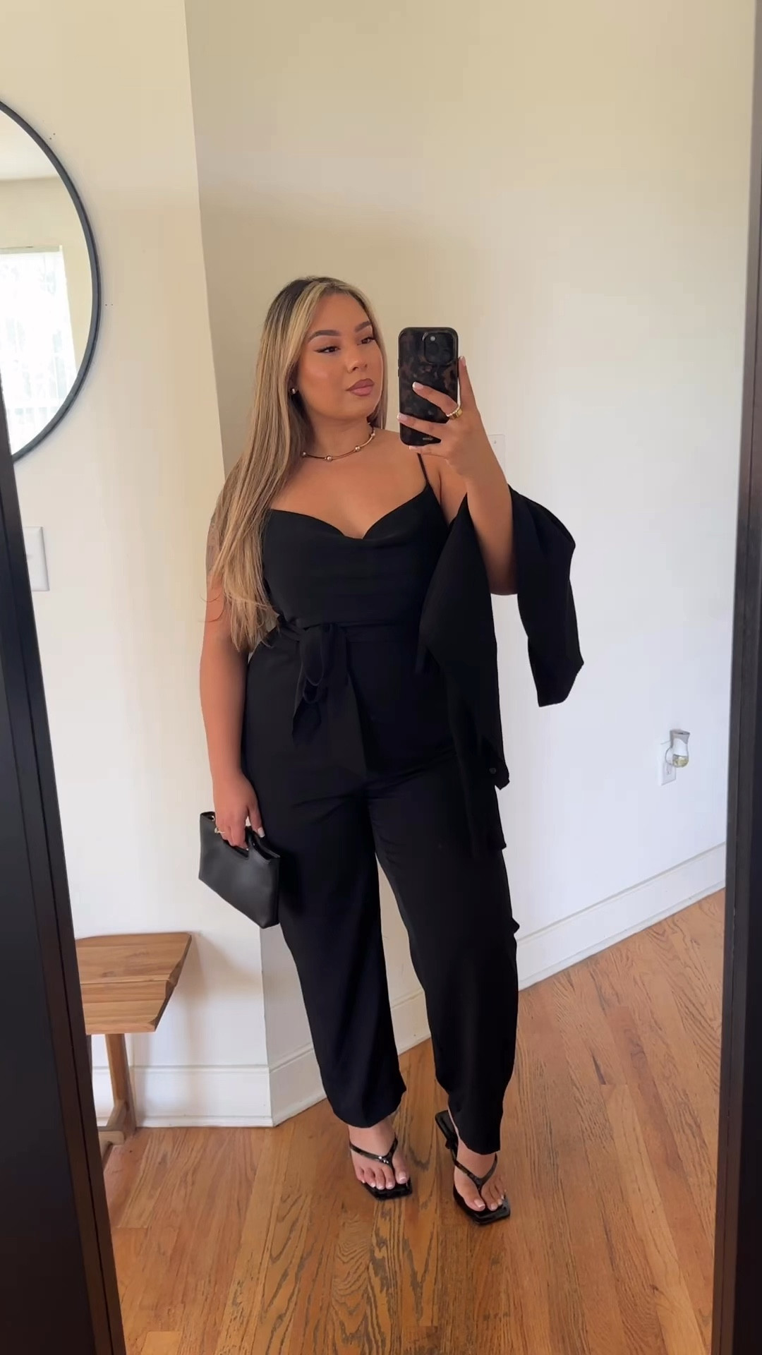 LTKCon Day 2: Partnered up with @macys conference and lunch outfit. Here’s what I picked out:  a simple comfy, cute but still elevated jumpsuit because it screams me! I paired it with a simple clutch and these cute comfy kitten heels, you know very mindful🤭 oh and Lip combo is also from Macy’s - It’s giving one stop shop🥳🛍️ 
#ad #macysafiliate 

#LTKStyleTip #LTKMidsize #LTKCon