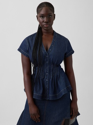 Gap × HFR Denim Peplum Shirt by IGDALYAH | Gap (US)