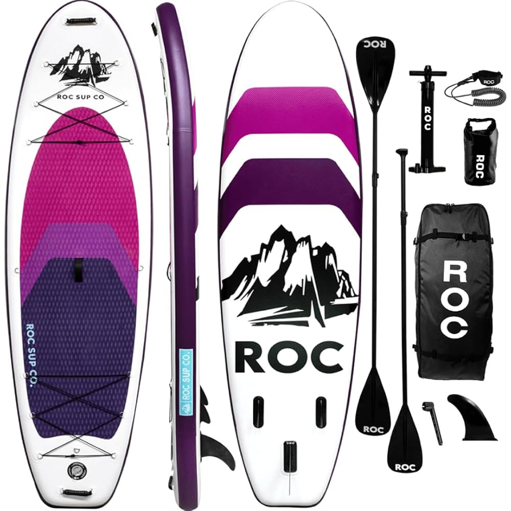 Roc Inflatable Stand Up Paddle Boards with Premium SUP Paddle Board Accessories, Wide Stable Desi... | Amazon (US)