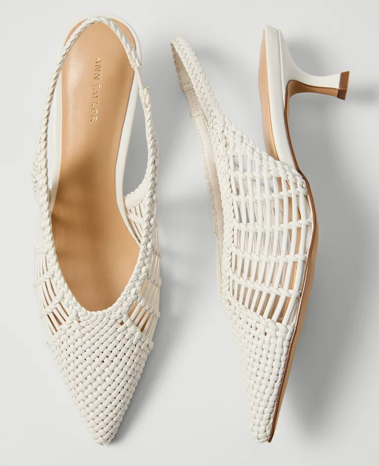 Woven Nip Toe Slingback Pump | Ann Taylor