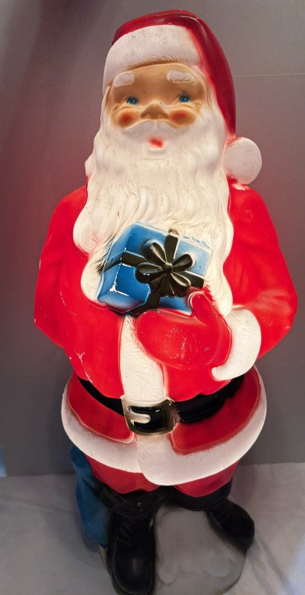 Vintage Blow Mold SANTA CLAUS 33” EMPIRE Plastic 1971 Blue Present Tested | eBay | eBay US