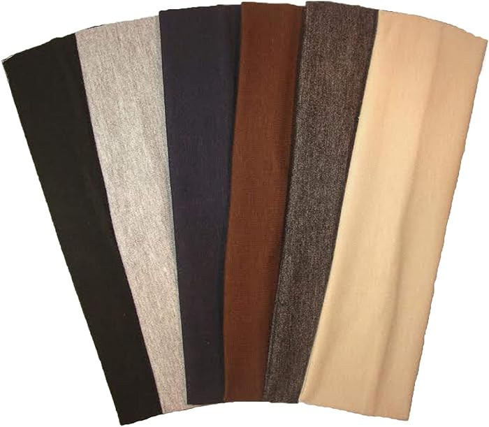 Cotton Headbands 6 Pack Stretch Elastic Yoga Soft and Stretchy Sports Fashion Headband for Teens ... | Amazon (US)