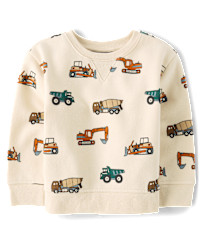 Baby And Toddler Boys Print Premium Fleece Sweatshirt - cream | The Children's Place