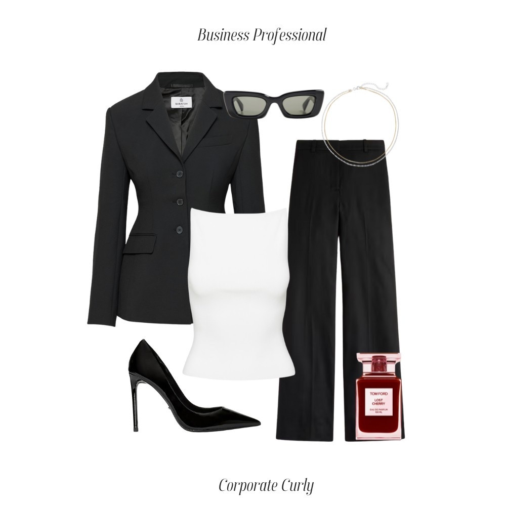 Spring, but make it boardroom bold. Classic black and white for that polished, powerful vibe. 

spring business professional outfit, black blazer look, classic office style, power suit inspo, corporate chic outfit, minimalist workwear, spring office fashion, white structured top, black pumps outfit, tom ford cherry perfume, corporate curly style



#LTKShoeCrush #LTKStyleTip #LTKWorkwear