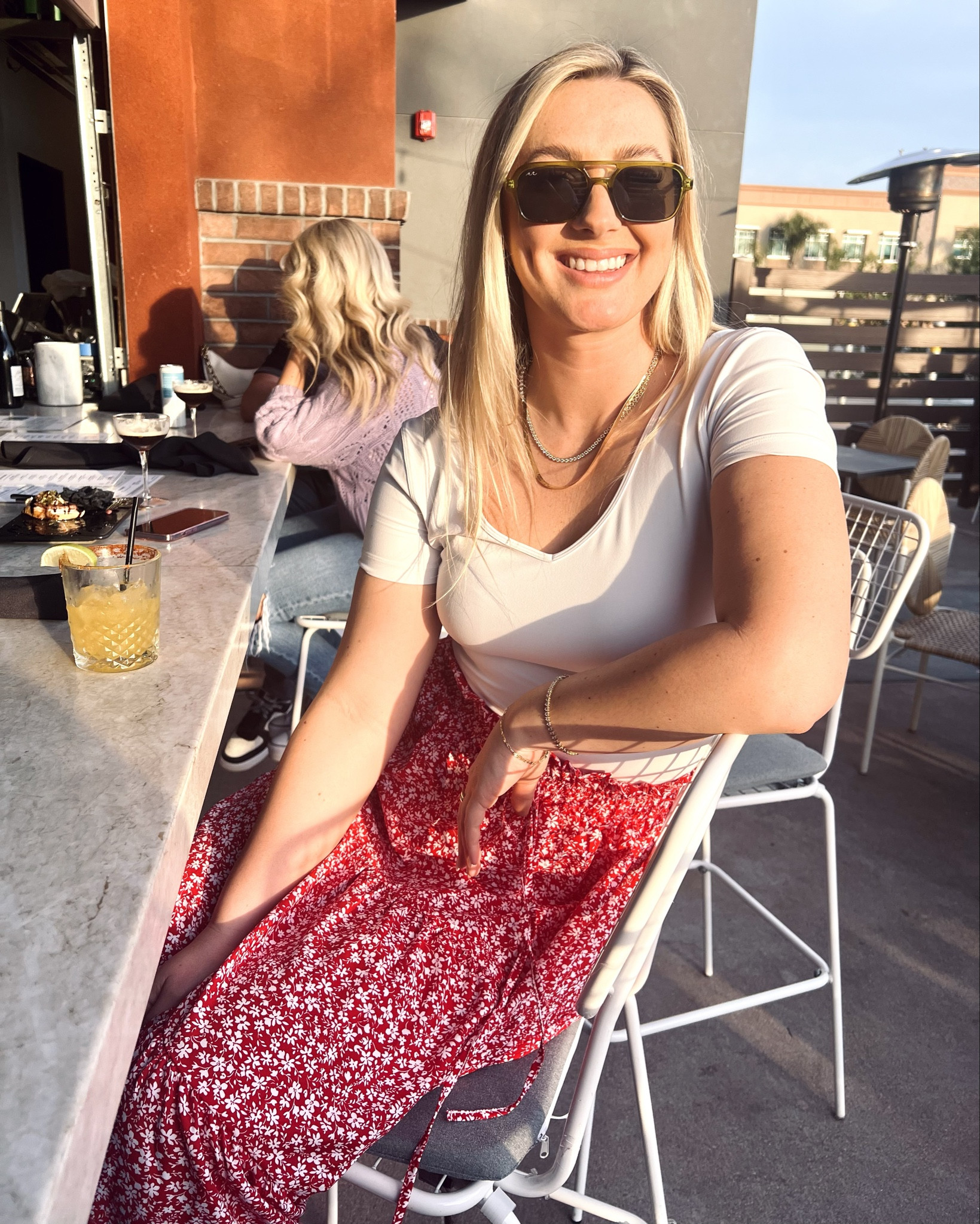 BEST BRUNCH COMBO!! Flowy floral skirt (so many colors!) can be worn high or low waisted, paired with lululemon align crop. 

#LTKActive #LTKparties #LTKover40