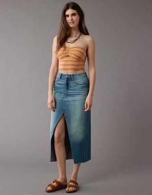 AE Cinch Knit Striped Tube Top | American Eagle Outfitters (US & CA)