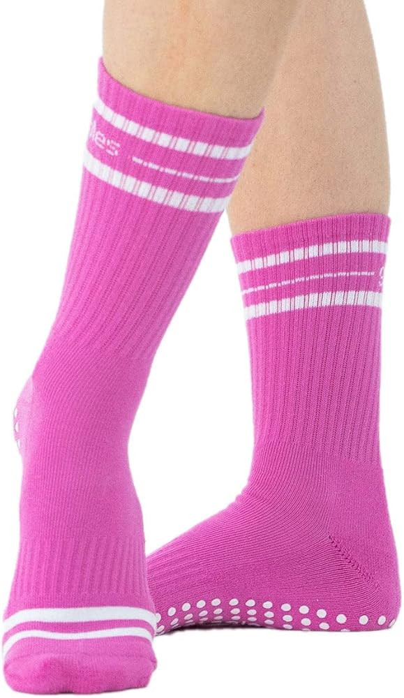 Great Soles Grippy Crew Sock - Non Skid Sticky Grip Socks for Yoga, Pilates, Barre, Working Out, ... | Amazon (US)