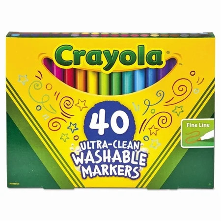 CrayolaUltra-Clean Washable Classic Markers, Fine Point - Classic Colors, 40 per Set | Walmart (US)