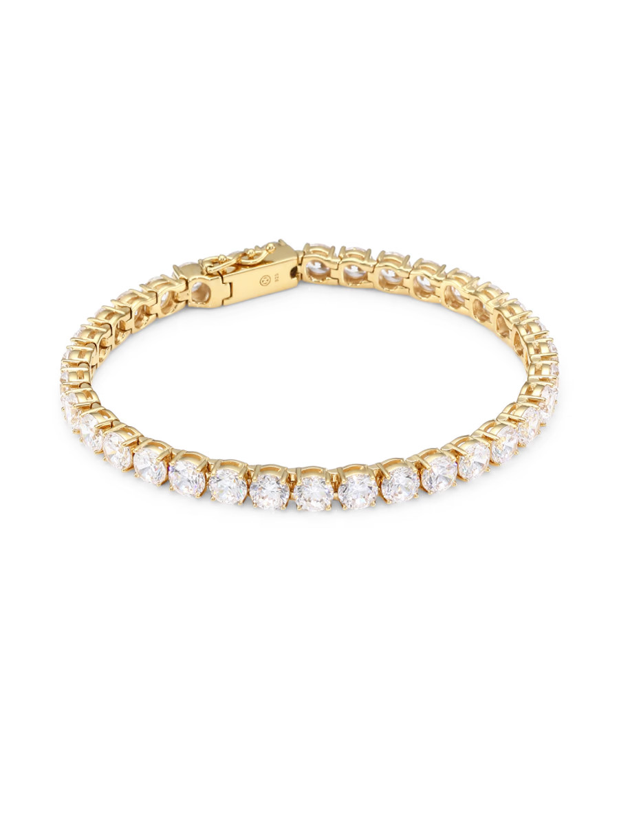 18K-Gold-Plated Sterling Silver & Cubic Zirconia Tennis Bracelet | Saks Fifth Avenue