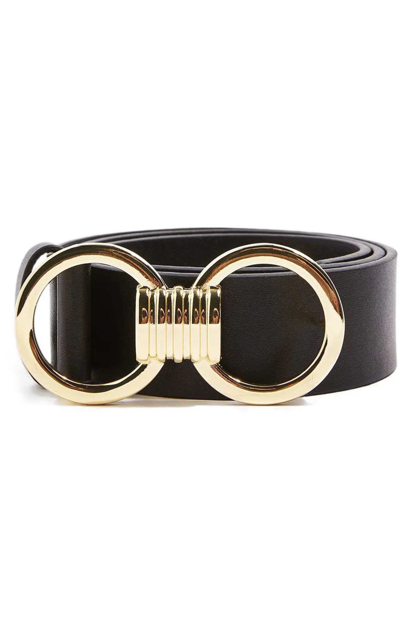 Circle Buckle Faux Leather Belt | Nordstrom