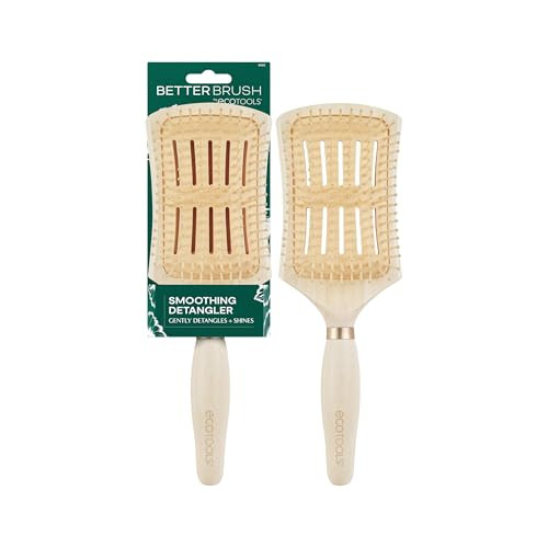 EcoTools Smoothing Detangler Hairbrush, Brush For Wet Or Dry Hair, Pain-Free Detangling, Style & Smooth Hair, Heat Resistant Brush, Renewable Bamboo & Flexible Bristles, Vegan & Cruelty-Free, 1 Count | Amazon (US)
