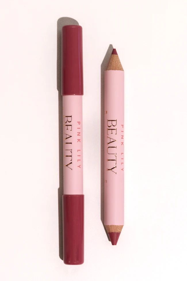 Pink Lily Beauty Double Bloom Dual Lipstick and Lip Liner - Sugar Plum Kiss | Pink Lily