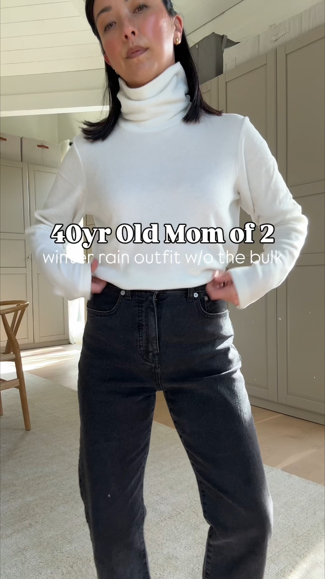 40yr old mom of 2 daily outfit: Rainy day outfit without the bulk. 

Uniqlo turtleneck small
Aritzia cashmere sweater xs
Rains rain jacket xs
Madewell 90's jeans 25, cut hems - old, linked similar cut
Aritzia socks
Blondo boots 5.5
Amazon sling bag
YSL Sunglasses

#LTKPetite #LTKootd