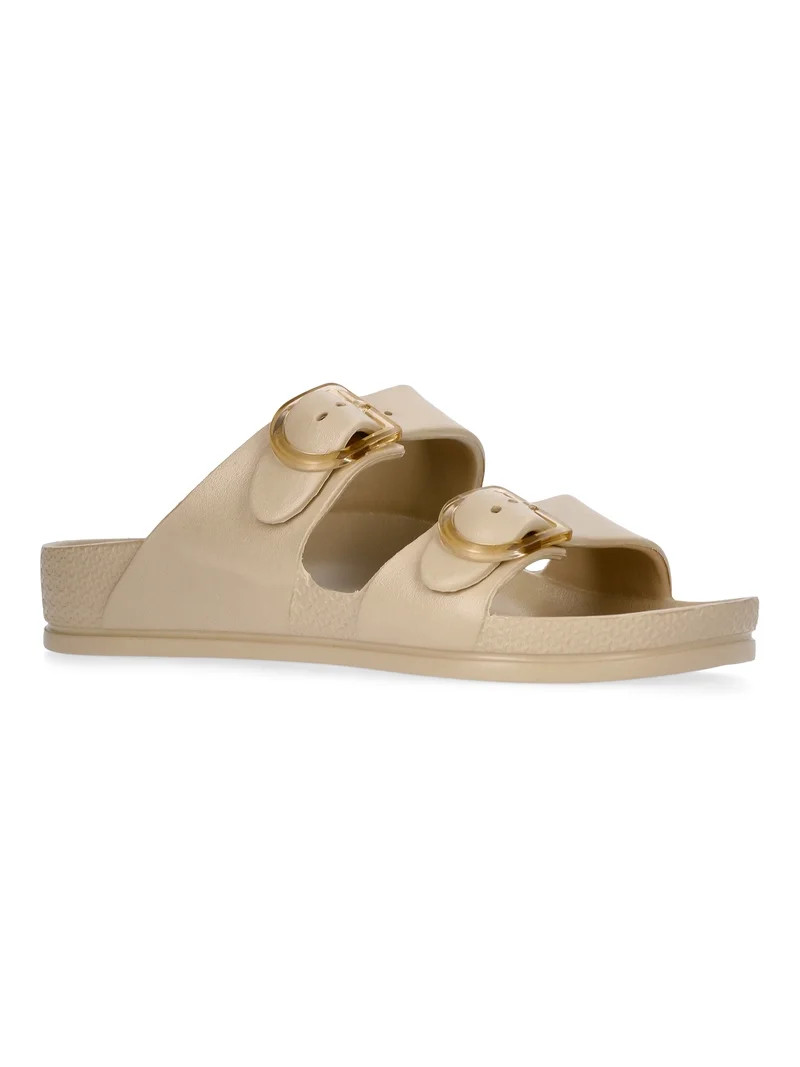 Time and Tru Women's Double Buckle EVA Slide Sandals | Walmart (US)