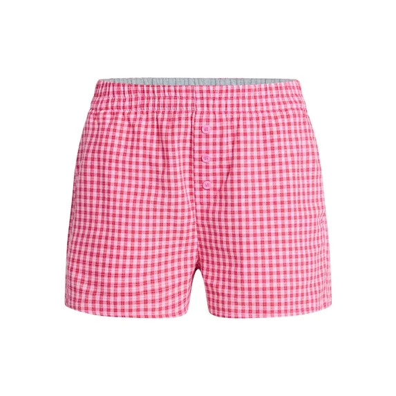 No Boundaries Cotton Boxer Shorts with Rollover Waist, 3'' Inseam, Women's XXS (00)-XXL (20) | Walmart (US)