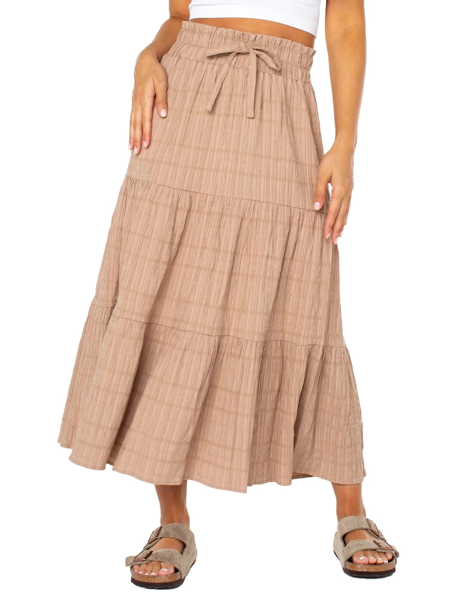 Celebrity Pink Juniors High Rise Tiered Midi Skirt (Sizes XXS-XXXL) | Walmart (US)