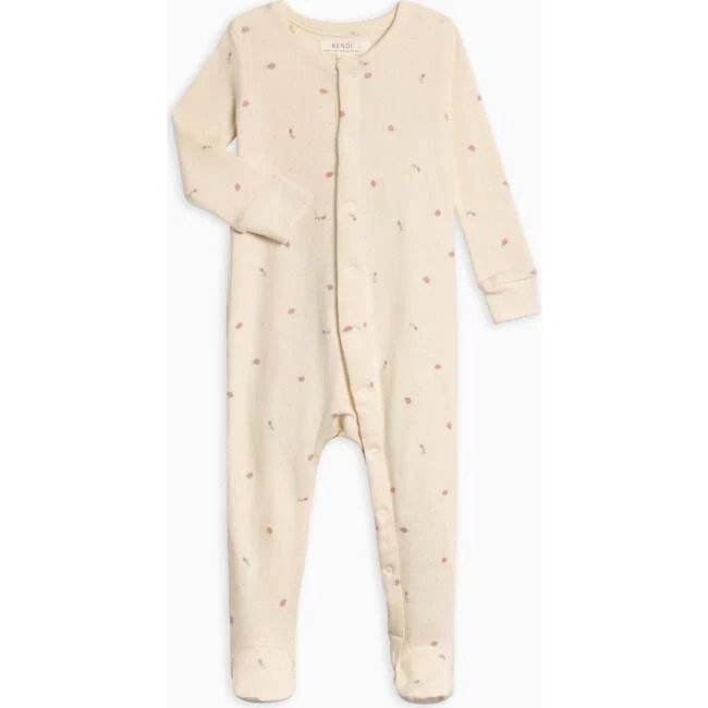 Colored Organics | Skylar Pointelle Sleeper Pia Floral | Organic Cotton (Multicolor, Size New Born) | Maisonette | Maisonette