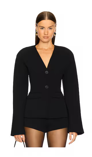 Gal Polished Crepe Blazer in Black | Revolve Clothing (Global)