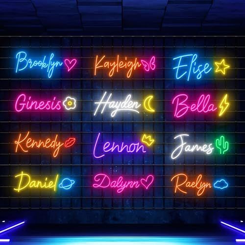 SELICOR Personalized Neon Signs Led Neon Signs Light for Bedroom Wedding Birthday Party Home Décor Custom Neon Sign Bar Store Logo Neon Sign (16" to 50") | Amazon (US)