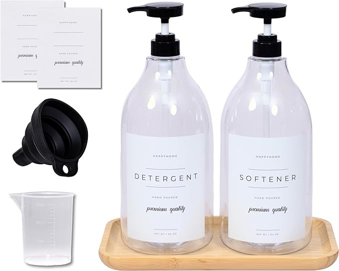 Laundry Detergent Dispenser - Fabric Softener Liquid Dispenser for Laundry Room - 64oz Plastic So... | Amazon (US)