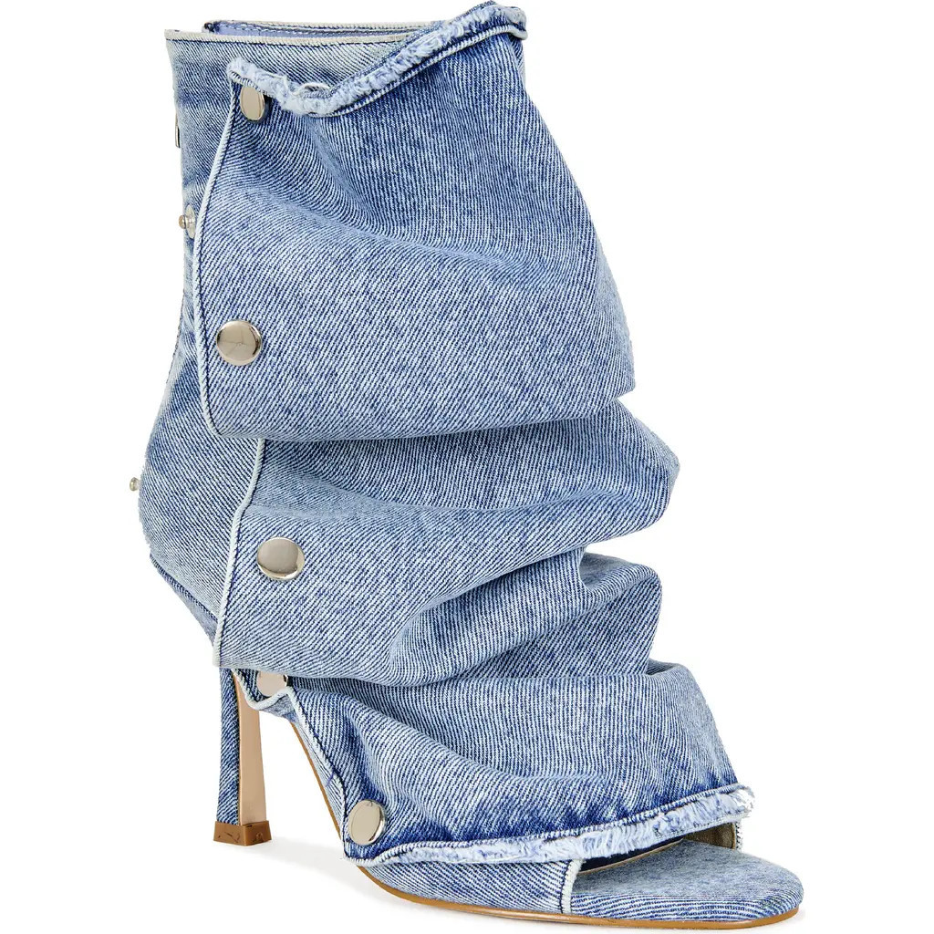AZALEA WANG Birdsong Open Toe Bootie in Light Denim at Nordstrom, Size 6 | Nordstrom