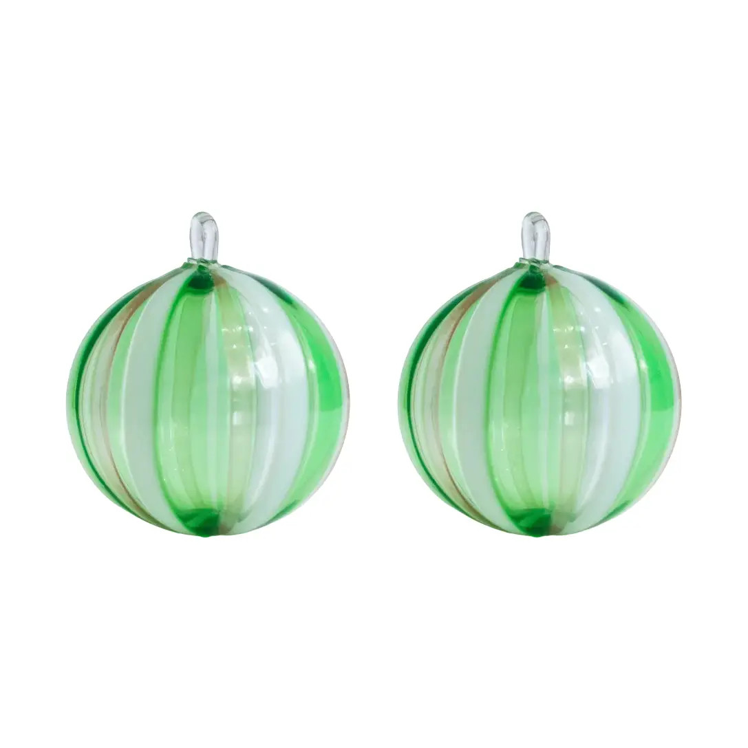 Christmas Bubbles in Murano Glass by Mariana Iskra, Set of 2 | Chairish