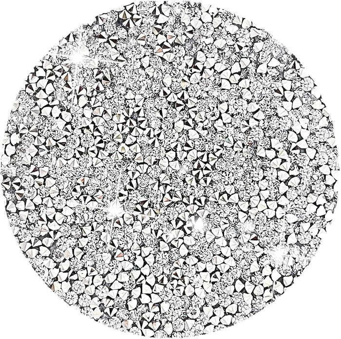 Silver Placemats Set of 2 Crushed Diamond Decor Silver Heat Resistant Mat Rhinestone Decor Round ... | Amazon (US)