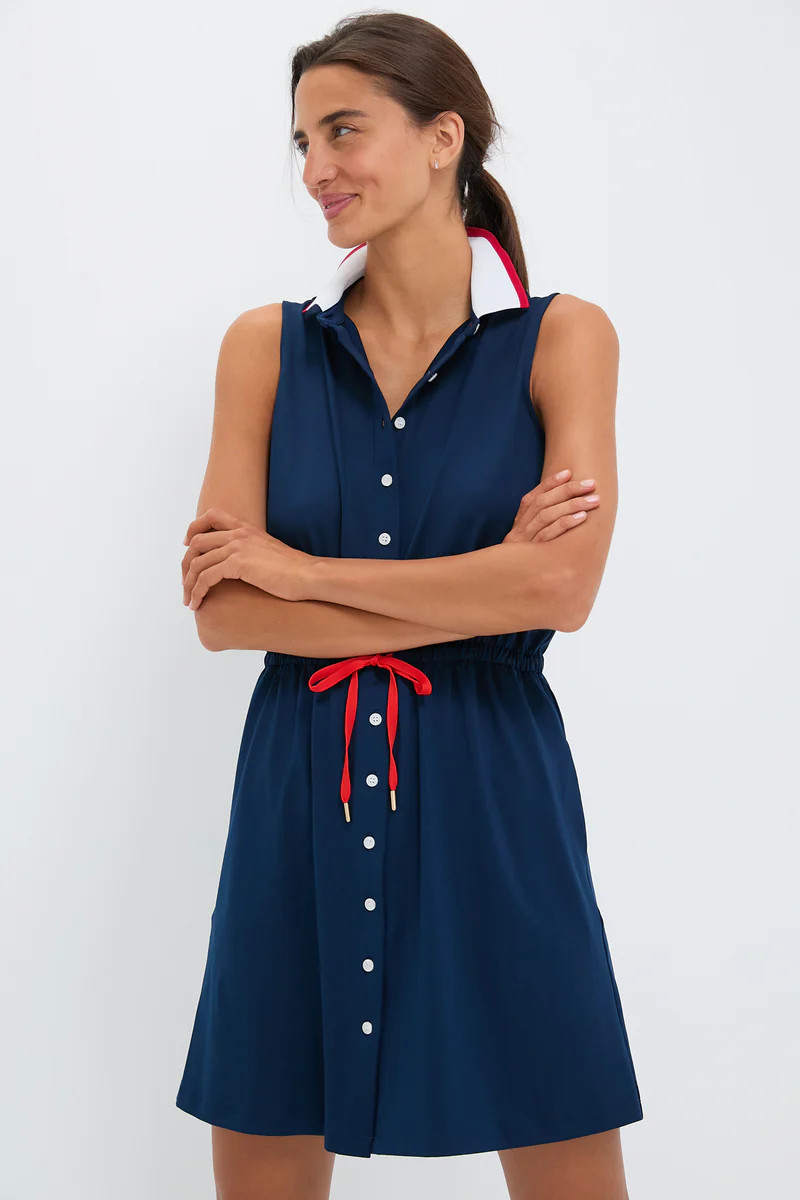 Navy Sleeveless Performance Jersey Alcott Golf Dress | Tuckernuck (US)