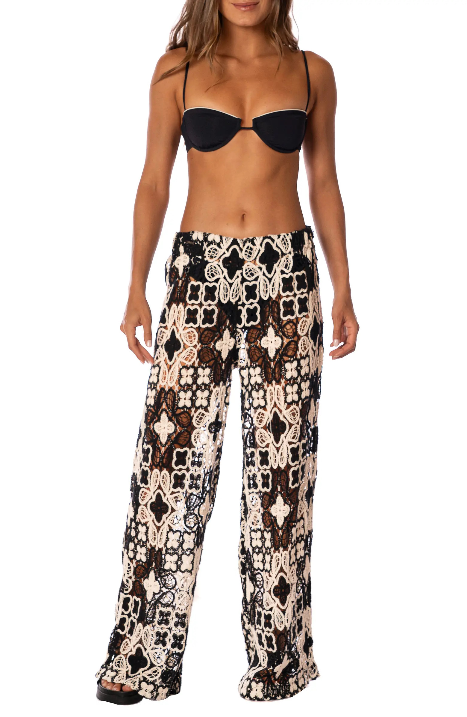 Raisin Floral Crochet Cover-Up Pants | Nordstrom