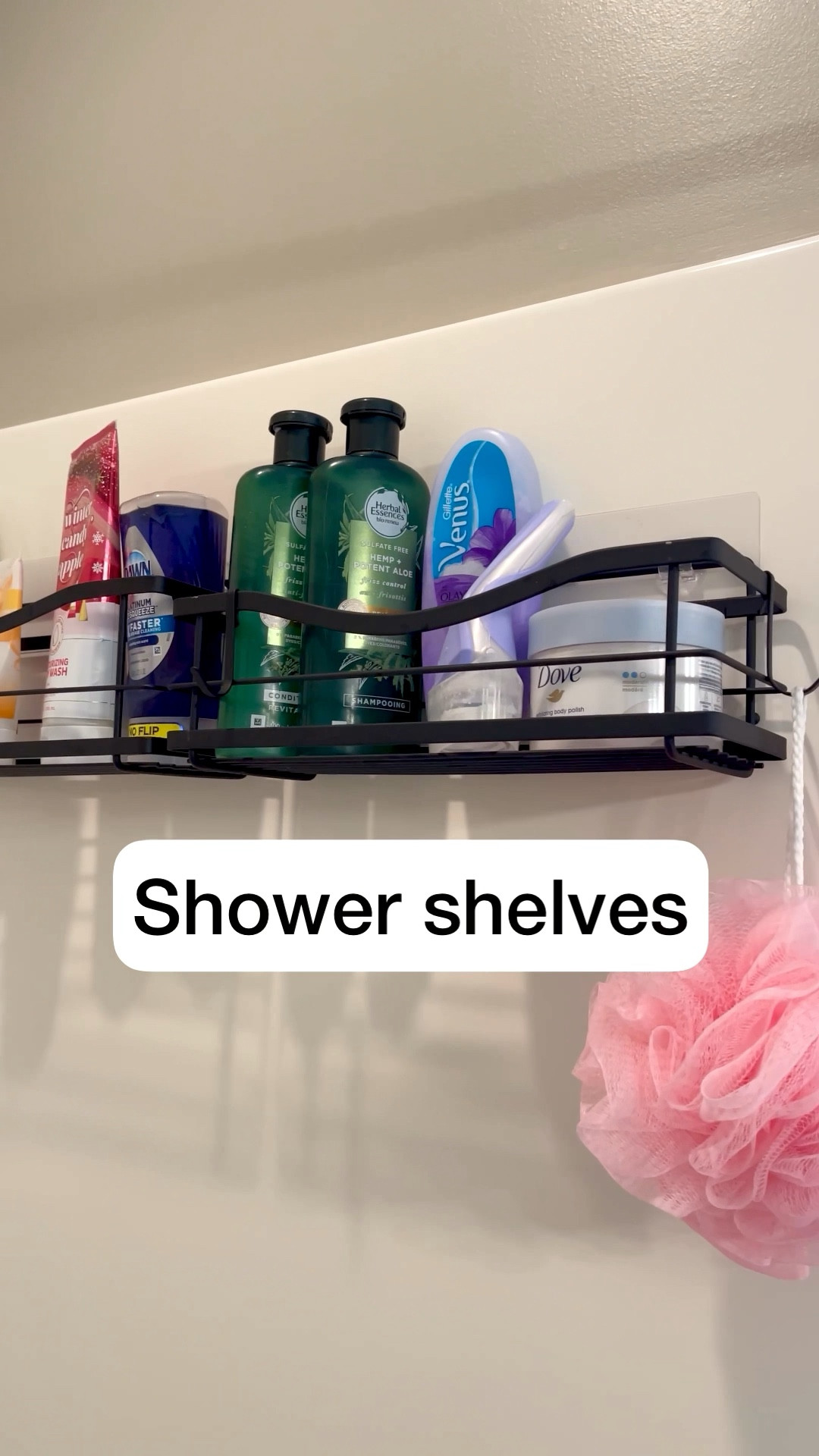 KINCMAX Shower Caddy Bathroom Shelf, No Drilling Traceless Adhesive Rack
