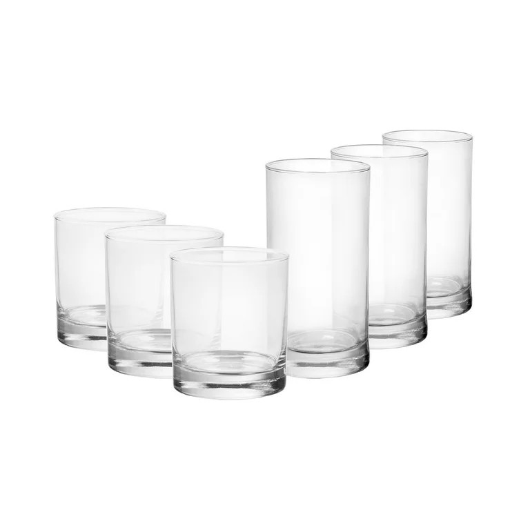 Mainstays cooler Tennyson Drinkware Set, Clear, 12 Pieces | Walmart (US)