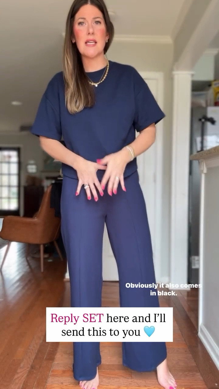 This navy matching set from Target looks pulled together but feels like pajamas. Easy to dress up with sneakers or sandals! Perfect for
Spring 

matching set outfit, navy matching set, two piece lounge set, casual spring outfit, comfy mom outfit, everyday spring outfit, travel outfit women, target matching set, wide leg lounge pants, navy wide leg pants, casual navy outfit, spring lounge set women, athleisure outfit women, relaxed two piece set, comfy everyday outfit, minimalist spring outfit, capsule wardrobe outfit, casual weekend outfit women, affordable spring outfit, target clothing finds

#LTKSpringSale #LTKmomlife #LTKootd