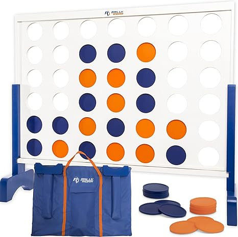 Giant 4 in A Row, 4 to Score Game- Premium Wooden Four Connect Game Set in 3 size and 2 color opt... | Amazon (US)