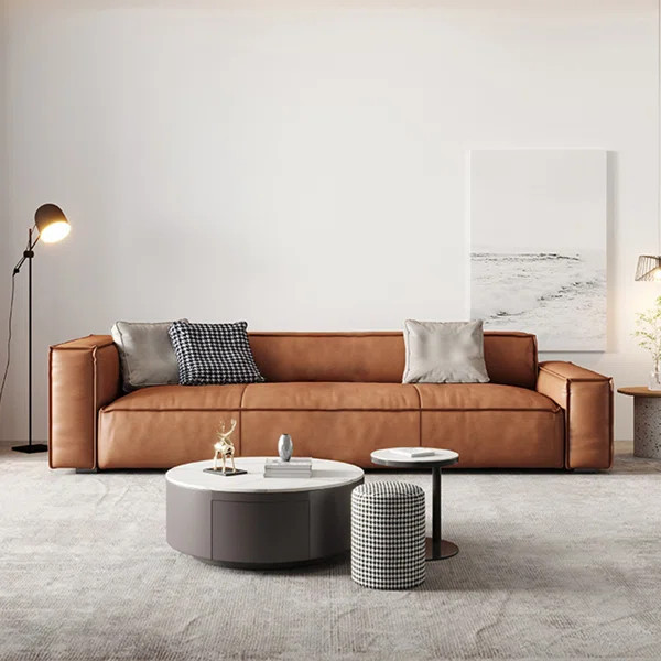 Jondrea 82.68'' Leather Sofa | Wayfair North America