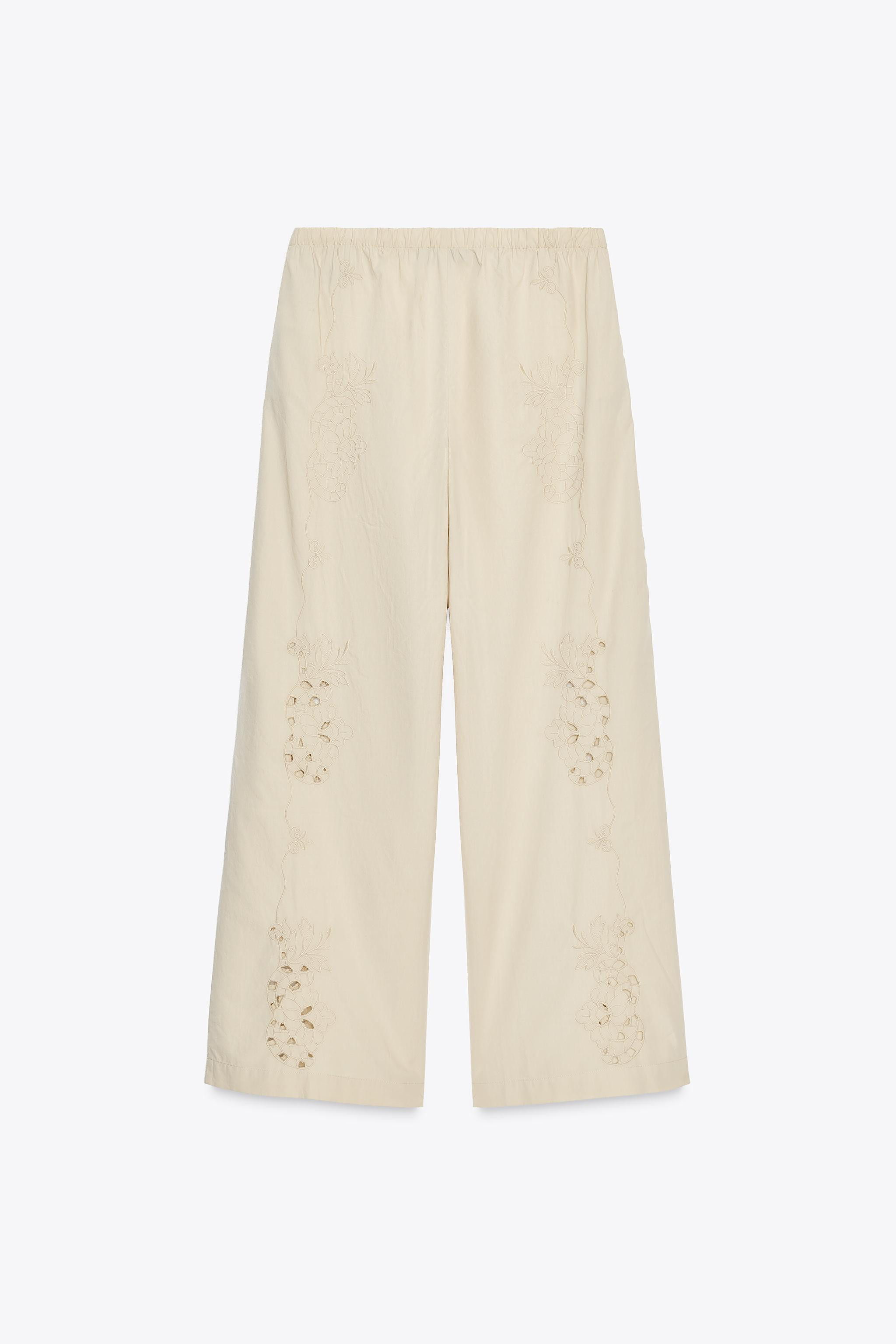 EMBROIDERED PYJAMA TROUSERS | Zara UK